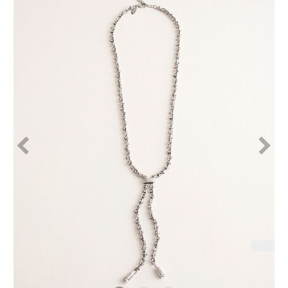 Chicos Silvertone Sparkle Y-Necklace - Picture 3 of 8